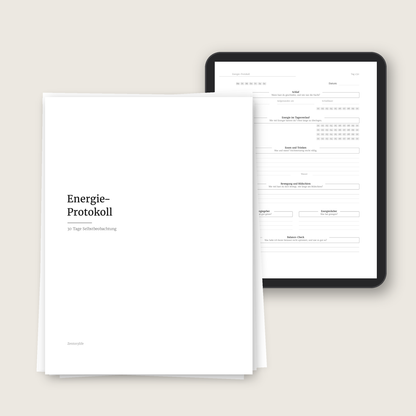 Energie-Protokoll – Workbook (digital für Tablet & zum Ausdrucken)