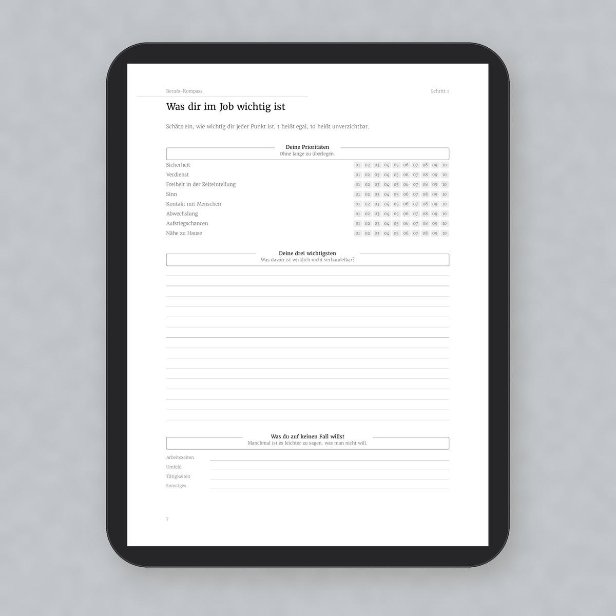 Berufs-Kompass – Workbook (digital für Tablet & zum Ausdrucken)