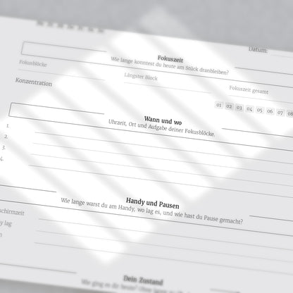 Fokus-Protokoll – Workbook (digital für Tablet & zum Ausdrucken)