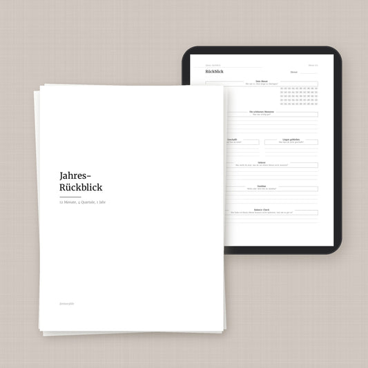 Jahres-Rückblick – Workbook (digital für Tablet & zum Ausdrucken)