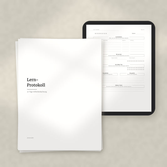 Lern-Protokoll – Workbook (digital für Tablet & zum Ausdrucken)