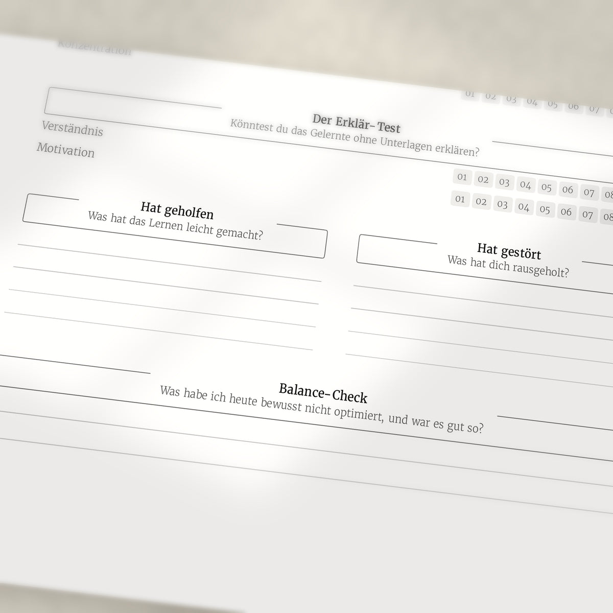 Lern-Protokoll – Workbook (digital für Tablet & zum Ausdrucken)