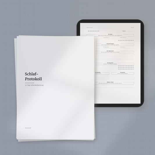 Schlaf-Protokoll – Workbook (digital für Tablet & zum Ausdrucken)