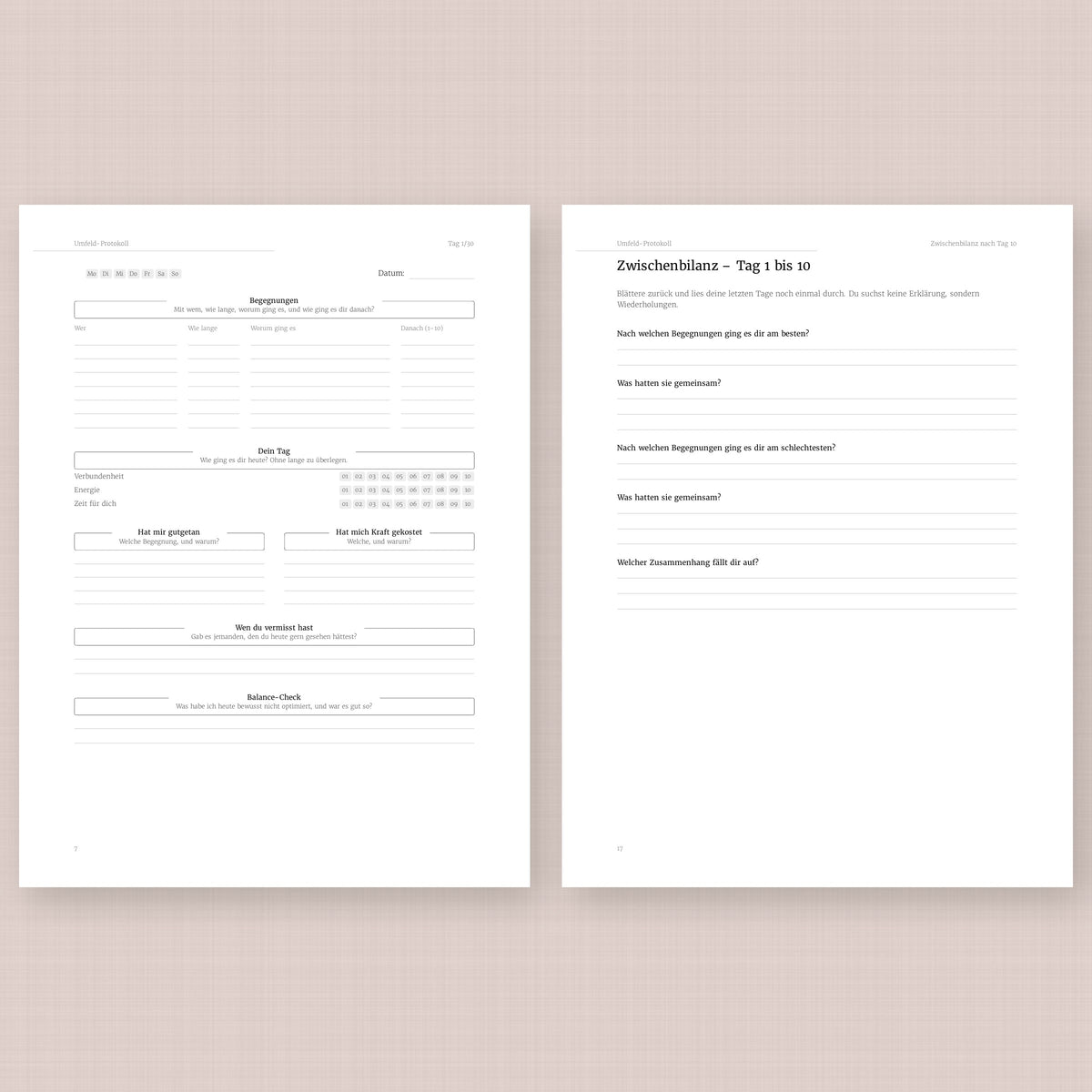 Umfeld-Protokoll – Workbook (digital für Tablet & zum Ausdrucken)